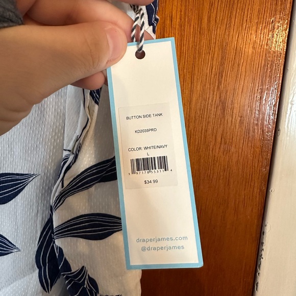 NWT Draper James Navy Floral Blouse - Picture 5 of 8